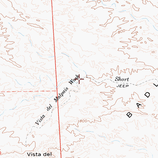 Topographic Map of Vista del Malpais Wash, CA