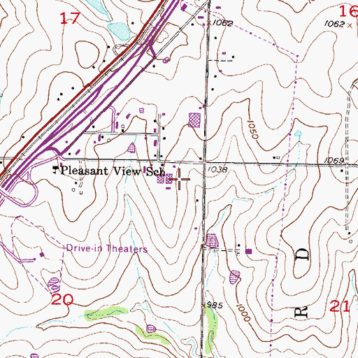 Topographic Map of Blackbob Village Shopping Center, KS