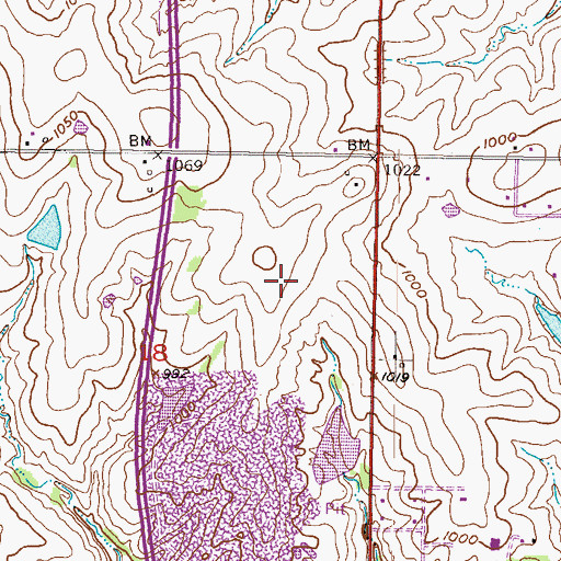 Topographic Map of Blue Valley Business Center, KS