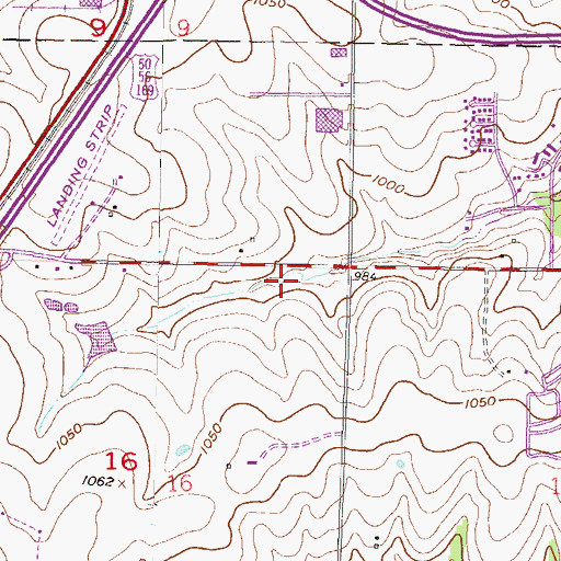 Topographic Map of Brunn Business Park, KS