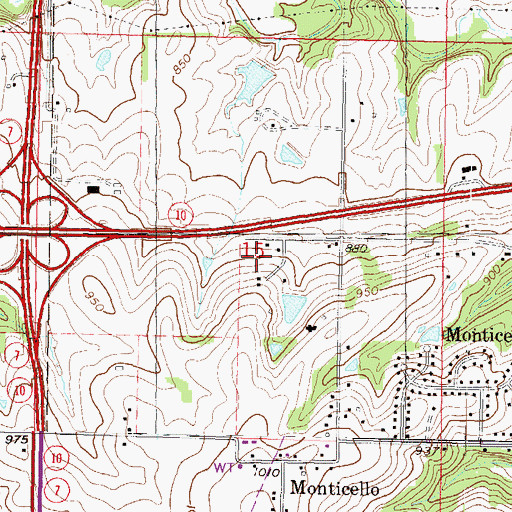 Topographic Map of Buffalo Ridge Center, KS