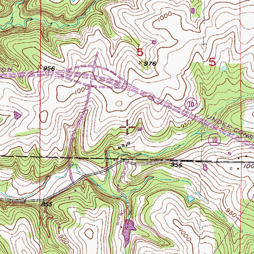 Topographic Map of Cedar Creek Plaza Shops, KS