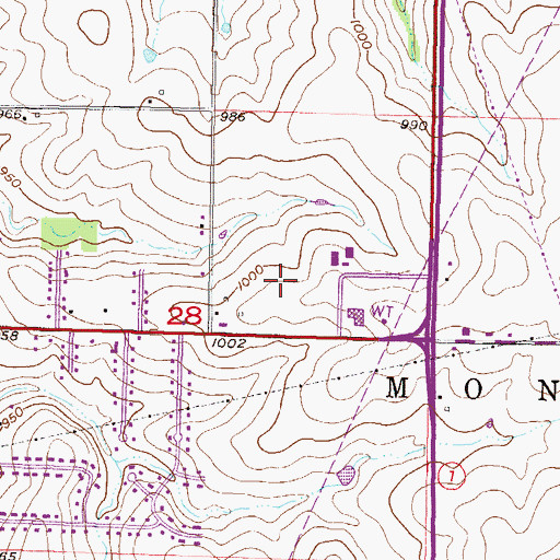 Topographic Map of Cole Industrial Park, KS