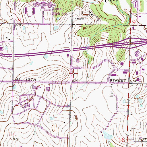 Topographic Map of College Corporate Centre, KS