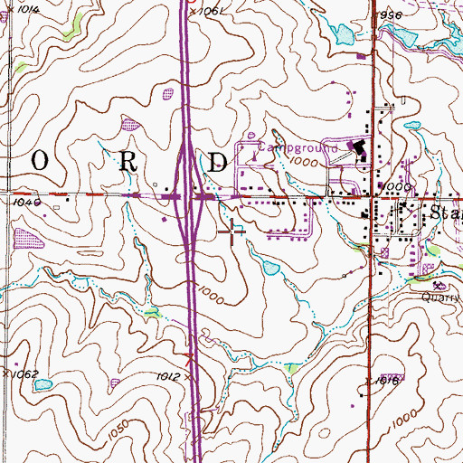 Topographic Map of Conser Crossing, KS
