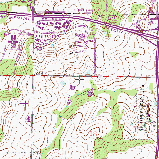 Topographic Map of Cross Pointe Business Center, KS
