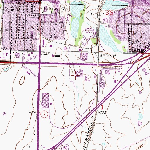Topographic Map of Dymon Industrial Center, KS