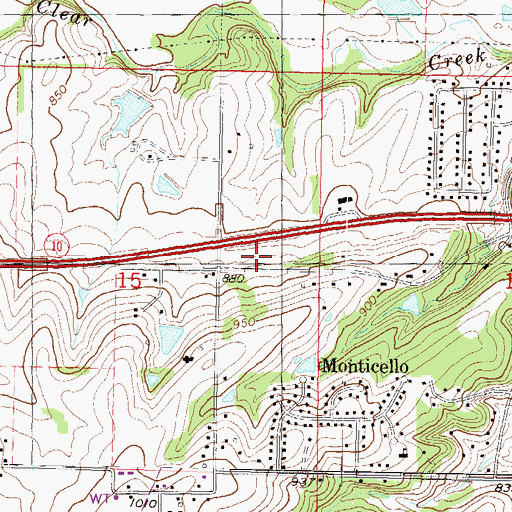 Topographic Map of Earl May Nursey and Garden Center, KS