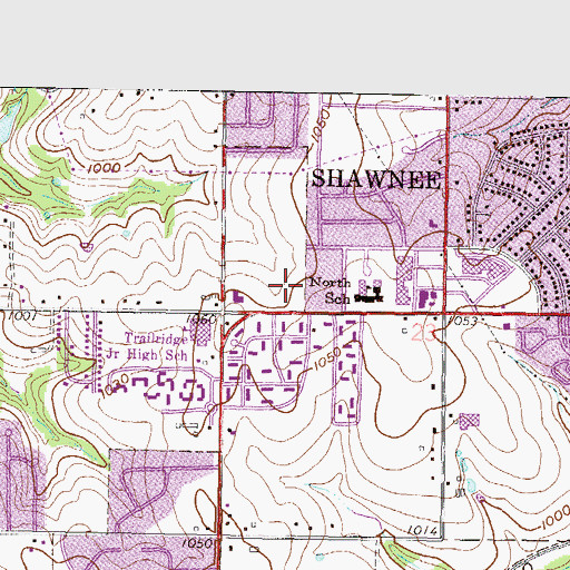 Topographic Map of Fenton Professional Plaza, KS