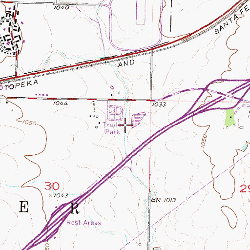 Topographic Map of Gardner Retail Plaza, KS