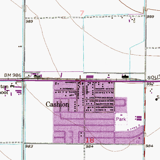 Topographic Map of Cashion, AZ