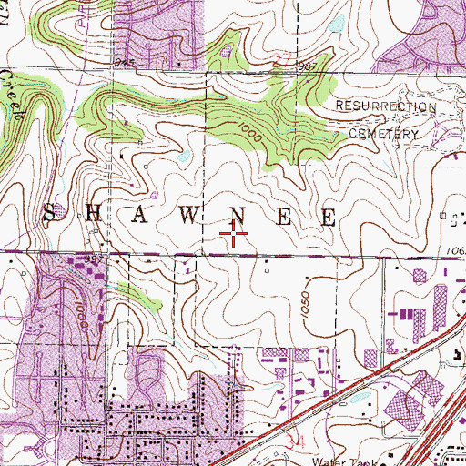 Topographic Map of Greystone South Plaza, KS