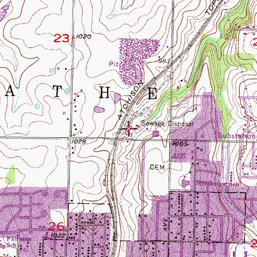 Topographic Map of Harold Street Waste Water Treatment Plant, KS