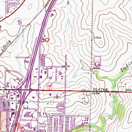 Topographic Map of Jacobson Business Park, KS