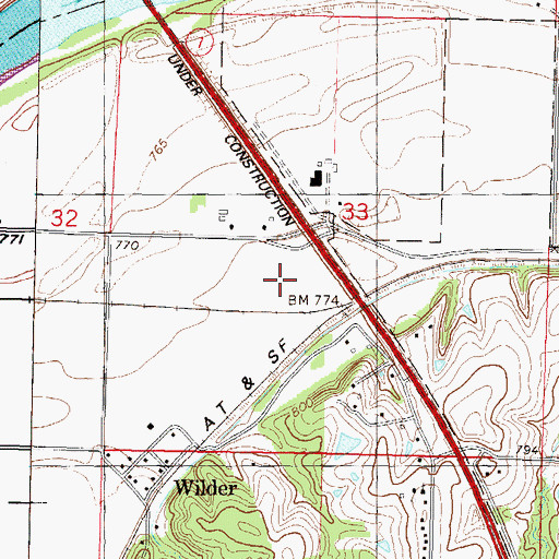 Topographic Map of Jayhawk Commercial Center, KS