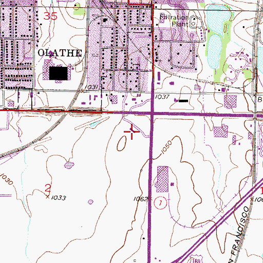 Topographic Map of Johnson County Medical Action Station 1151 Ambulance Service, KS