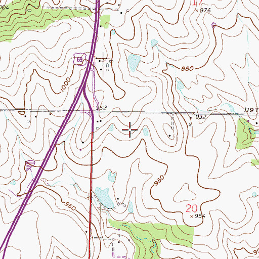 Topographic Map of La Paloma Plaza, KS