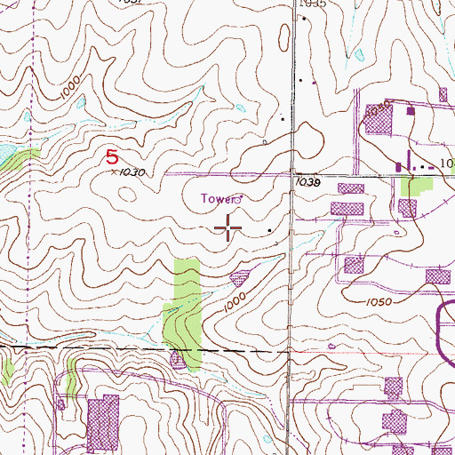 Topographic Map of Lackman Business Center, KS
