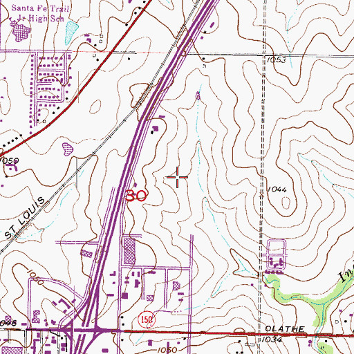 Topographic Map of Landmark Business Park, KS