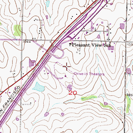 Topographic Map of Larson's Plaza, KS