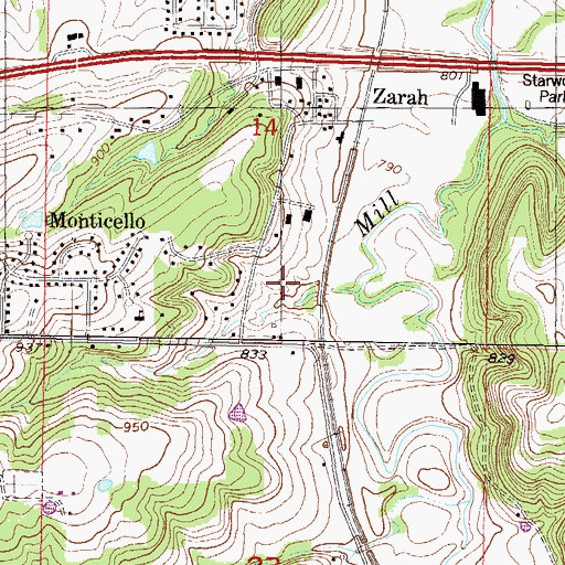 Topographic Map of Woodland Acres Industrial Park, KS