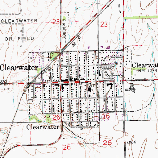 Topographic Map of First Baptist Church, KS