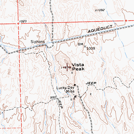 Topographic Map of Vista Peak, CA