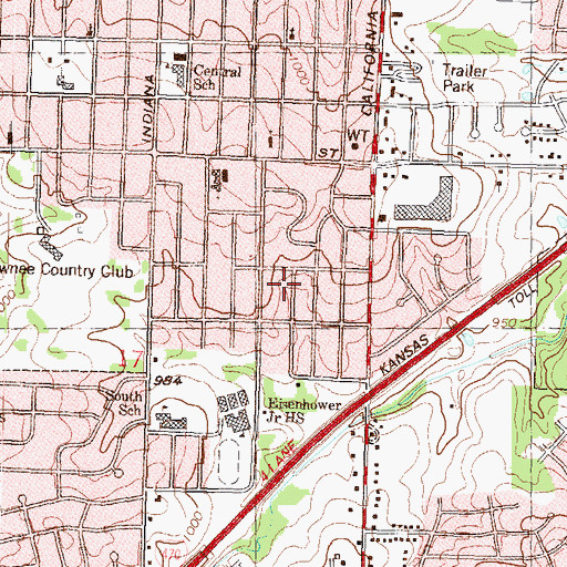 Topographic Map of Bethel Apostolic Church, KS