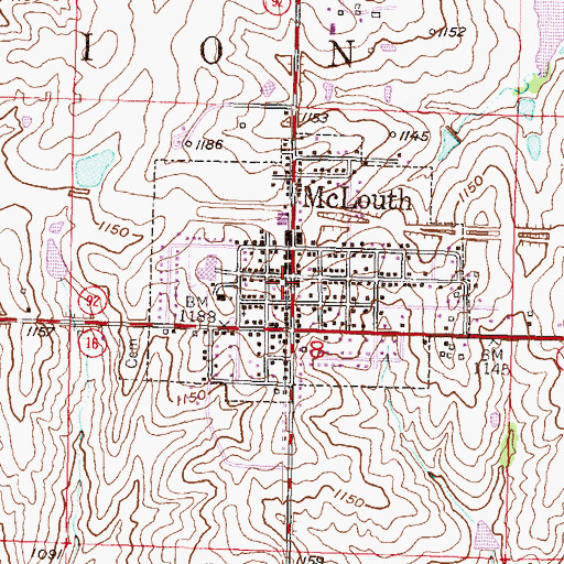 Topographic Map of McLouth Medical Clinic, KS