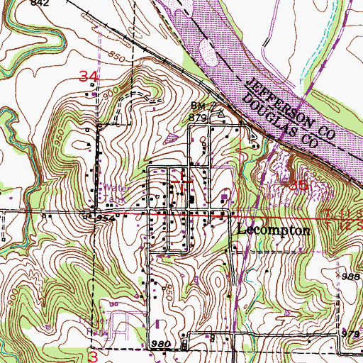 Topographic Map of Constitution Hall State Historic Site, KS