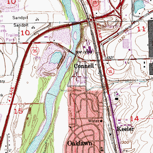 Topographic Map of Englewood Mobile Home Park, KS