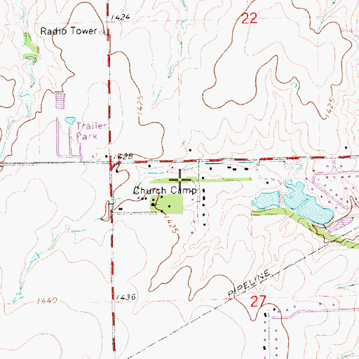 Topographic Map of Heartland Church of Christ, KS