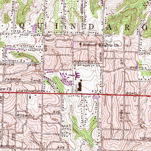 Topographic Map of The Manor of Kansas City Nursing Home, KS