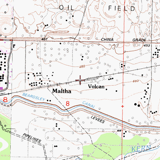 Topographic Map of Volcan, CA