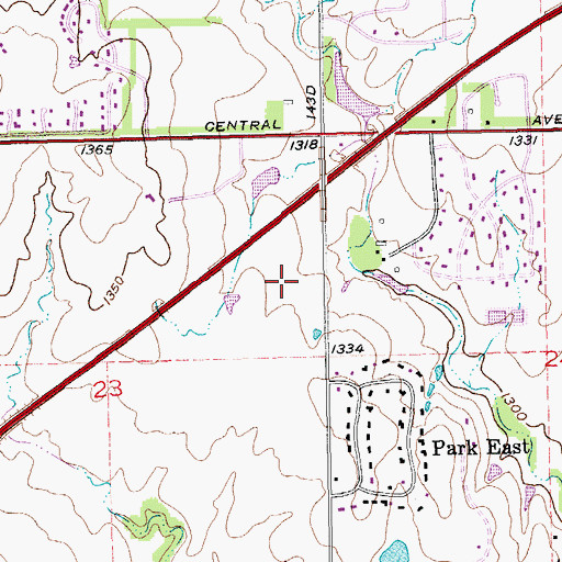 Topographic Map of Metro East Baptist Church, KS