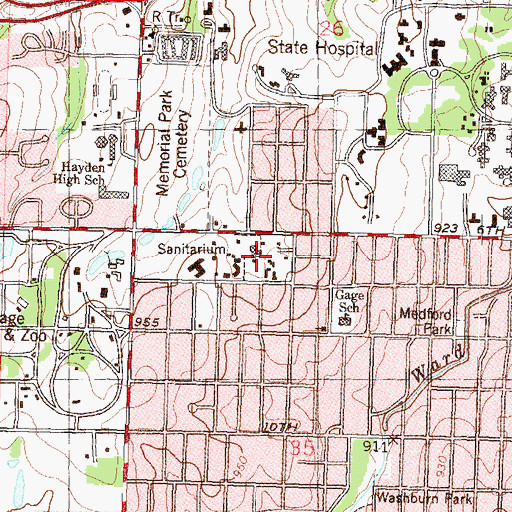 Topographic Map of Atria Hearthstone East Assisted Living Facility, KS