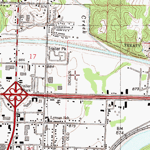 Topographic Map of North Topeka Golf Course, KS