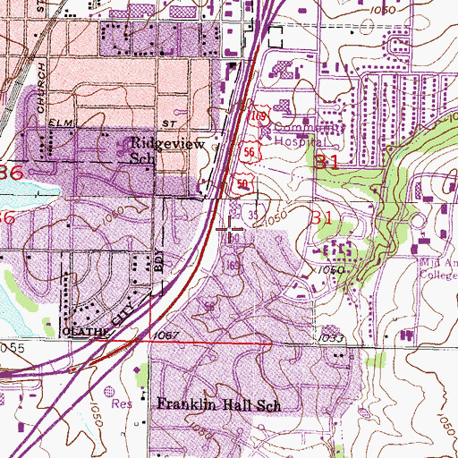 Topographic Map of Unity of the Prairie Church, KS