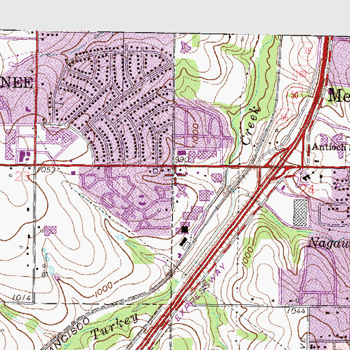 Topographic Map of Switzer Shops, KS