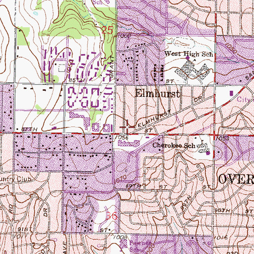 Topographic Map of The Market Shopping Center, KS