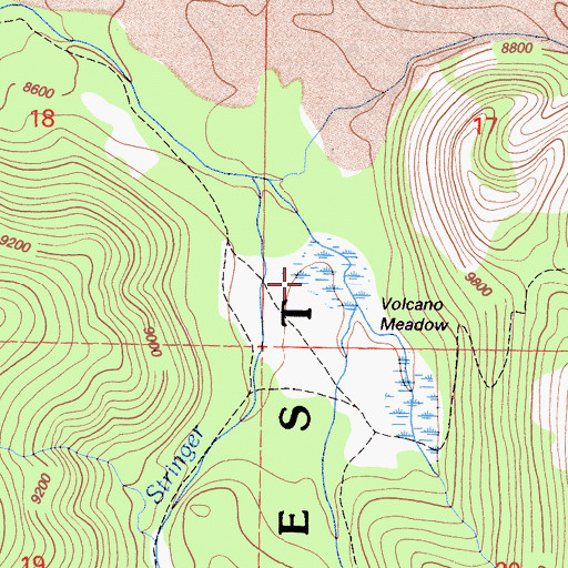 Topographic Map of Volcano Meadow, CA