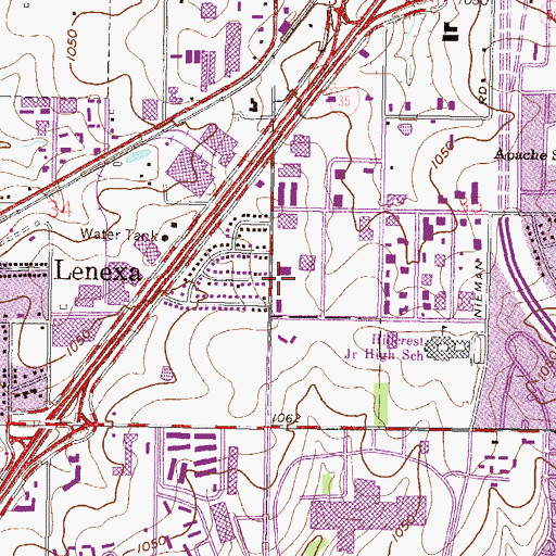 Topographic Map of ProLogis Park Shopping Center, KS
