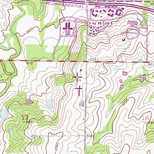 Topographic Map of Shannon Valley Shopping Center, KS