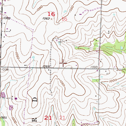 Topographic Map of Avignon Village Shops, KS