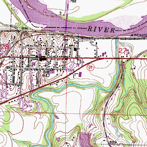 Topographic Map of Lexington Center Shopping Center, KS