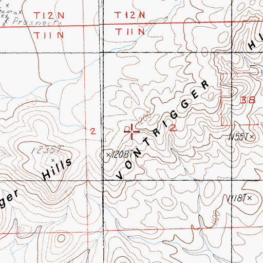 Topographic Map of Vontrigger Hills, CA