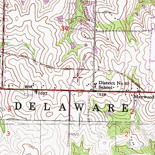 Topographic Map of Piper Plaza, KS