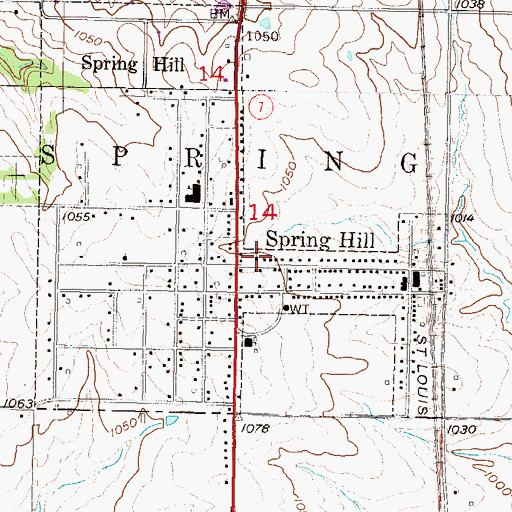 Topographic Map of Shannon Square Shopping Center, KS