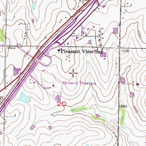 Topographic Map of Santa Rosa Shopping Center, KS