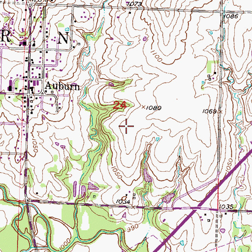 Topographic Map of Auburn Wastewater Plant, KS